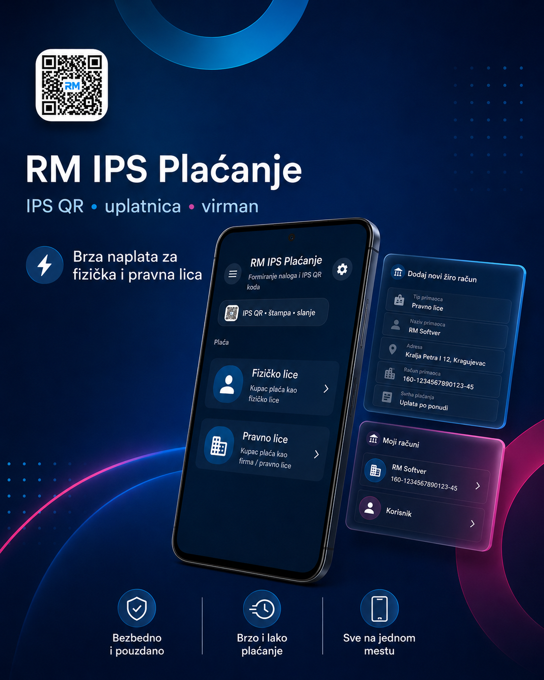 RM IPS Plaćanje moderan UI prikaz
