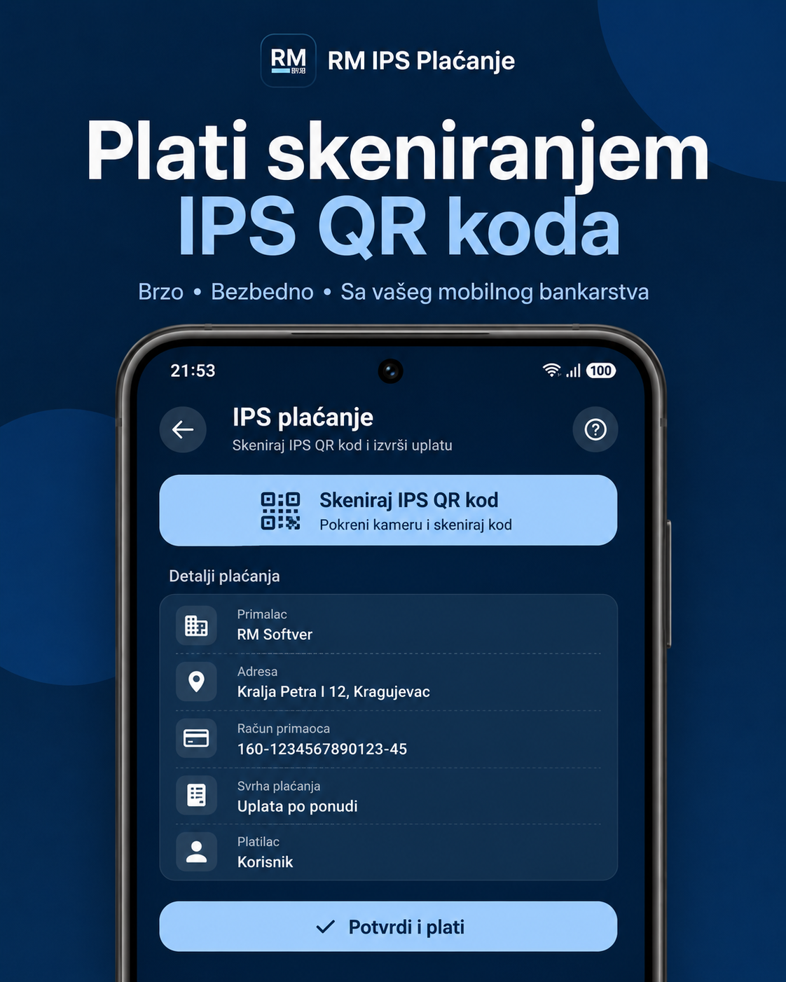 Plati skeniranjem IPS QR